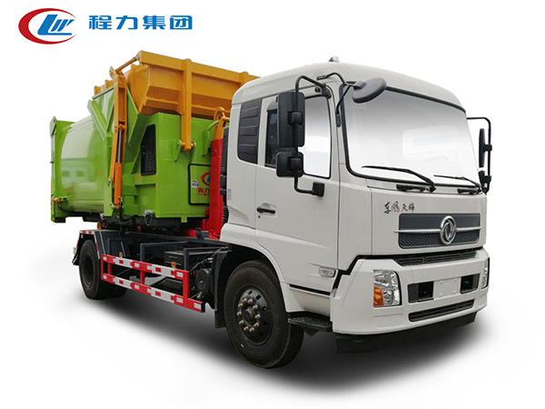 國(guó)六東風(fēng)天錦勾臂式垃圾車
